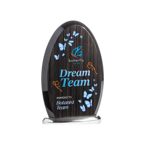 Corporate Awards - Full Color Awards - Evington Slatewood Full Color Silver Circle Wood Award