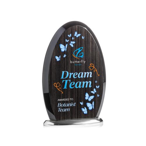 Corporate Awards - Full Color Awards - Evington Slatewood Full Color Silver Arch & Crescent Wood Award