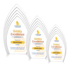 Turello Full Color Clear Arch & Crescent Acrylic Award - Employee of the Month Awards