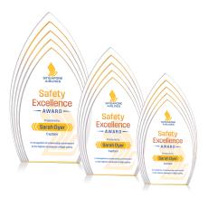 Turello Full Color Gold Arch & Crescent Acrylic Award - Budget Awards & Trophies