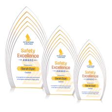Turello Full Color Gold Arch & Crescent Acrylic Award - Quick Trophies and Rush Awards