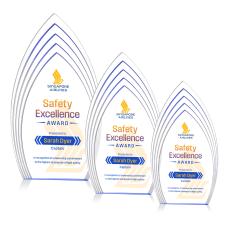 Turello Full Color Blue Arch & Crescent Acrylic Award - Employee of the Month Awards