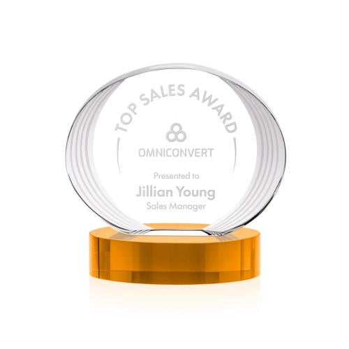 Corporate Awards - Crystal Awards - Sheraton Amber on Base Circle Crystal Award