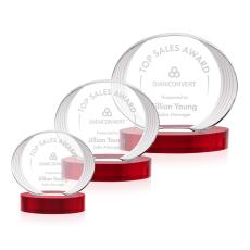 Sheraton Red on Base Circle Crystal Award - Newest Additions