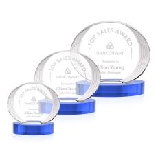 Sheraton Sky Blue on Base Circle Crystal Award - Corporate Awards