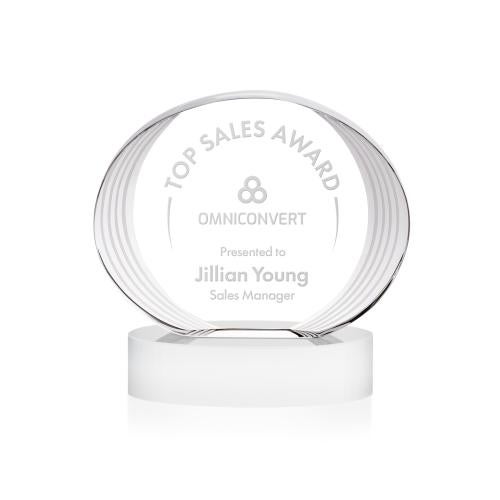 Corporate Awards - Crystal Awards - Sheraton White on Base Circle Crystal Award