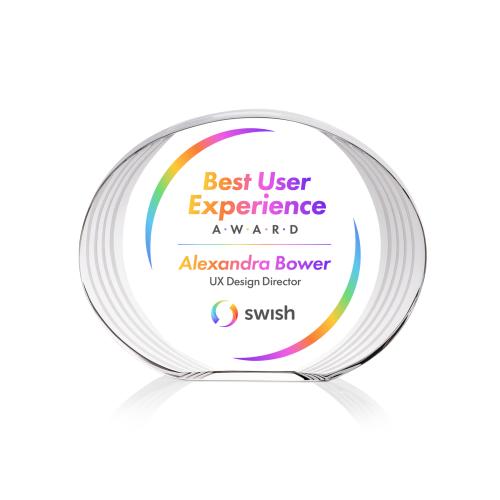 Corporate Awards - Crystal Awards - Sheraton Full Color Circle Crystal Award