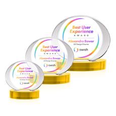Sheraton Full Color Gold on Base Circle Crystal Award - Full Color Awards
