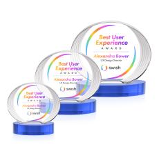 Sheraton Full Color Sky Blue on Base Circle Crystal Award - Newest Additions