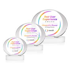 Sheraton Full Color White on Base Circle Crystal Award - Corporate Awards