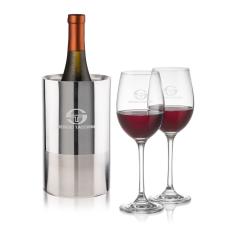 Catania Wine Cooler & Burlington Wine Set - Etched Barware