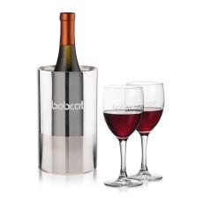 Catania Wine Cooler & Carberry Wine Set - Etched Barware