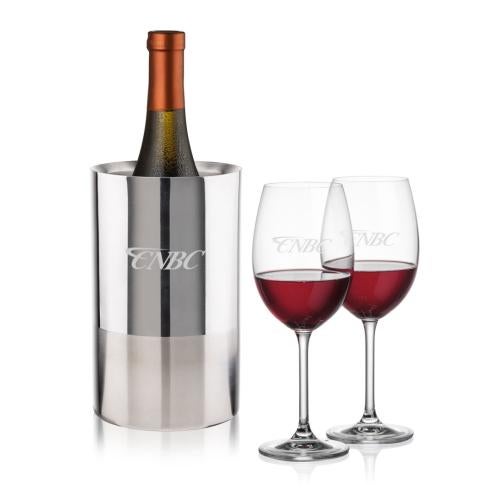 Corporate Recognition Gifts - Etched Barware - Catania Wine Cooler & Coleford Wine Set