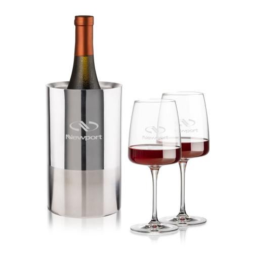 Corporate Recognition Gifts - Etched Barware - Catania Wine Cooler & Dunhill Wine Set