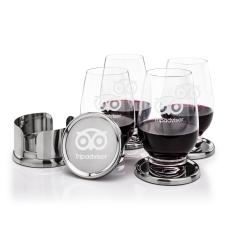 Baldoni Coasters & Glenarden Stemless Wine Set - Etched Barware