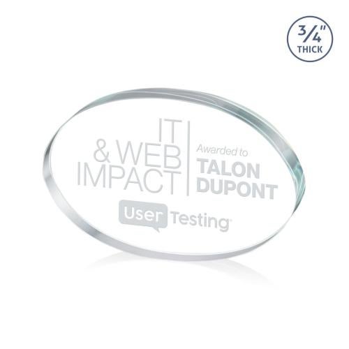 Corporate Awards - Budget Awards & Trophies - Baldus Oval Clear Circle Crystal Award