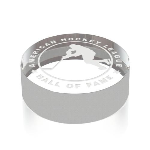 Corporate Awards - Glass Awards - Hockey Puck Jade Circle Glass Award