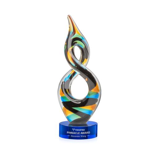 Corporate Awards - Glass Awards - Cosenzo Blue on Stanrich Base Abstract / Misc Glass Award