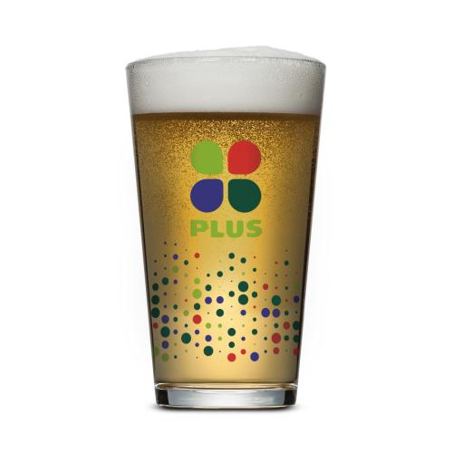 Corporate Recognition Gifts - Etched Barware - Chelsea Pub Glass - Full Color