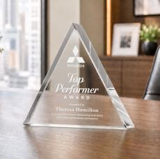 Adler Triangle Clear Diamond Crystal Award - Budget Awards & Trophies