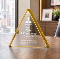 Adler Triangle Gold Diamond Crystal Award - Budget Awards & Trophies