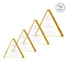 Adler Triangle Gold Pyramid Crystal Award - Employee Awards