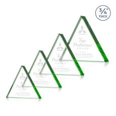 Adler Triangle Green Pyramid Crystal Award - Crystal Awards