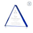 Adler Triangle Blue Pyramid Crystal Award