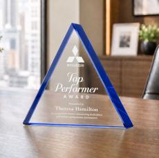 Adler Triangle Blue Diamond Crystal Award - Budget Awards & Trophies