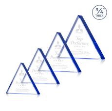 Adler Triangle Blue Pyramid Crystal Award - Employee Awards