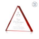 Adler Triangle Red Pyramid Crystal Award