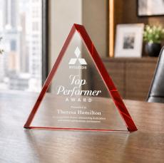 Adler Triangle Red Diamond Crystal Award - Budget Awards & Trophies