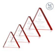 Adler Triangle Red Pyramid Crystal Award - Employee Awards