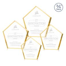 Belmar Pentagon Gold Crystal Award - Employee Awards