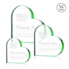 Davina Heart Green Abstract / Misc Crystal Award - Newest Additions