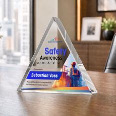 Adler Triangle Full Color Clear Diamond Crystal Award - Budget Awards & Trophies