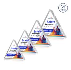 Adler Triangle Full Color Clear Pyramid Crystal Award - Employee Awards