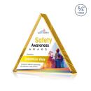 Adler Triangle Full Color Gold Pyramid Crystal Award