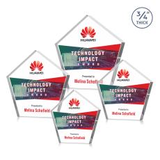 Belmar Pentagon Full Color Clear Crystal Award - Newest Additions