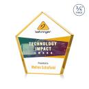 Belmar Pentagon Full Color Gold Crystal Award