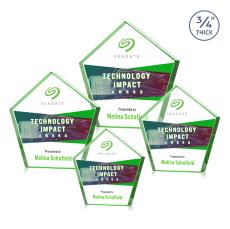 Belmar Pentagon Full Color Green Crystal Award - Newest Additions