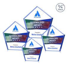 Belmar Pentagon Full Color Blue Crystal Award - Budget Awards & Trophies