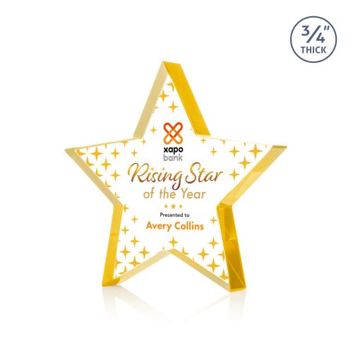 Corporate Awards - Full Color Awards - Esna Full Color Gold Star Crystal Award