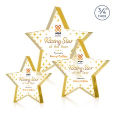 Esna Full Color Gold Star Crystal Award - Employee Awards
