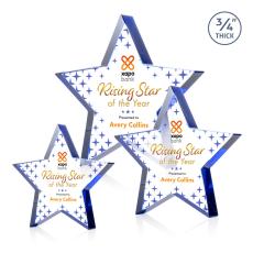 Esna Full Color Blue Star Crystal Award - Crystal Star Awards