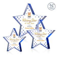 Esna Full Color Blue Star Crystal Award - Budget Awards & Trophies