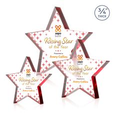Esna Full Color Red Star Crystal Award - Budget Awards & Trophies