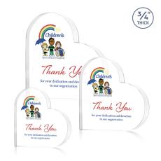 Davina Heart Full Color Clear Abstract / Misc Crystal Award - Employee of the Month Awards