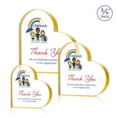 Davina Heart Full Color Gold Abstract / Misc Crystal Award - Years of Service Awards 