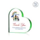 Davina Heart Full Color Green Abstract / Misc Crystal Award